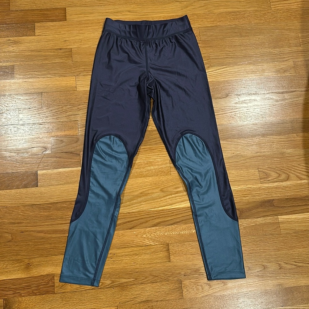 Blue shiny Barney’s leggings